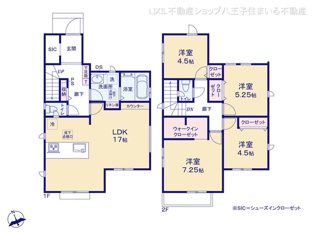 東京都日野市新町２丁目の新築戸建て 4LDK間取図 ※図面と異なる場合は現況を優先
