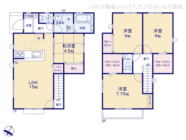 東京都日野市西平山5丁目の新築戸建て 4LDK間取図 ※図面と異なる場合は現況を優先