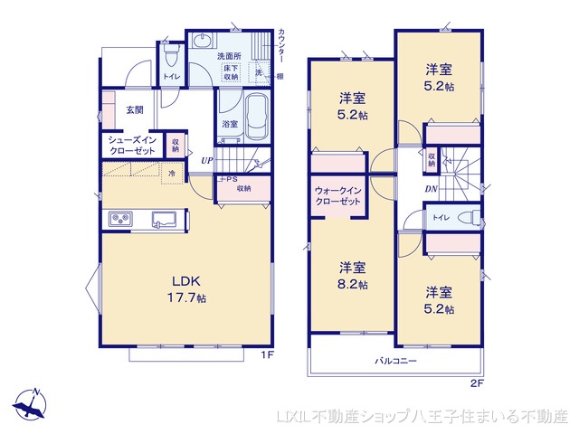 東京都日野市新町3丁目の新築戸建て 4LDK間取図 ※図面と異なる場合は現況を優先