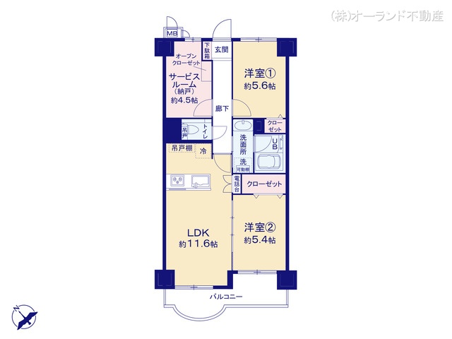 千葉県松戸市根木内のマンション『ライオンズマンション北小金』 2SLDK間取図 ※図面と異なる場合は現況を優先