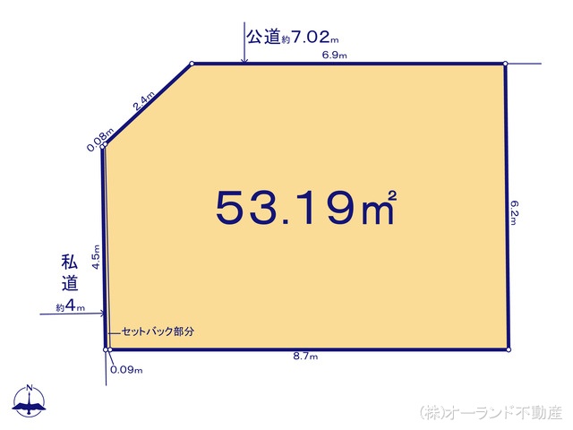 千葉県船橋市山手２丁目の土地 区画図 ※図面と異なる場合は現況を優先