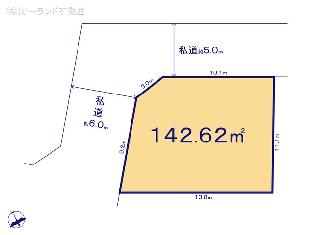 千葉県松戸市高塚新田の土地 区画図 ※図面と異なる場合は現況を優先