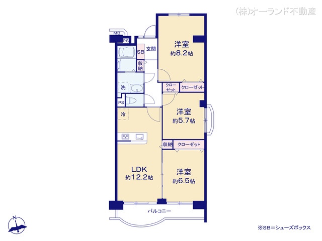 千葉県松戸市新松戸北2丁目のマンション『新松戸ファミールハイツ4号棟』 3LDK間取図 ※図面と異なる場合は現況を優先