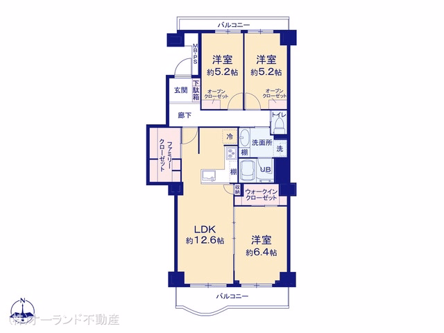中古マンション サンライトパストラル八番街A棟 間取図
