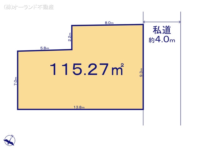 千葉県市川市曽谷８丁目の土地 区画図 ※図面と異なる場合は現況を優先