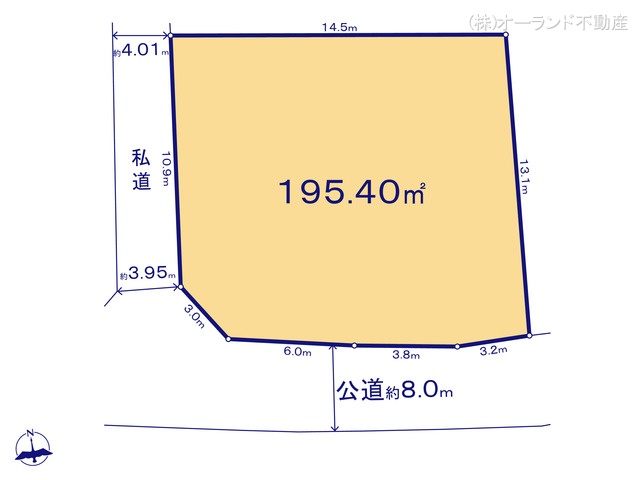 千葉県市川市市川４丁目の土地 区画図 ※図面と異なる場合は現況を優先