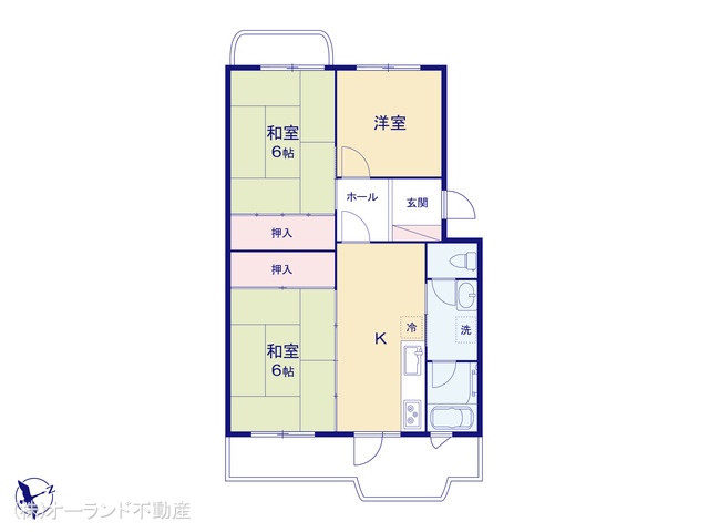 千葉県船橋市三山5丁目のマンション『京成サンコーポ三山3号棟』 3DK間取図 ※図面と異なる場合は現況を優先