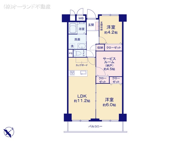 千葉県市川市鬼高2丁目のマンション『市川ハイツB棟』 2SLDK間取図 ※図面と異なる場合は現況を優先