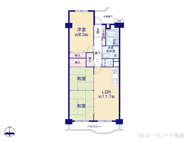 千葉県松戸市新松戸北２丁目のマンション『新松戸ファミールハイツ6号棟』 3LDK間取図 ※図面と異なる場合は現況を優先