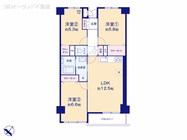 サザンコーポラスA棟 間取図