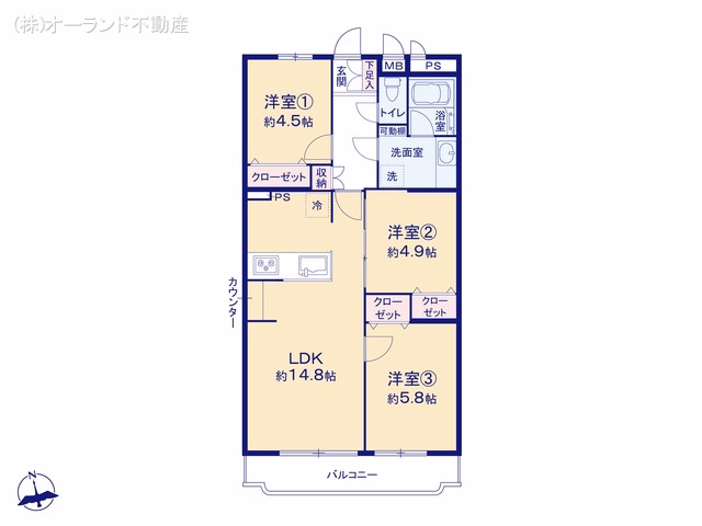 ライオンズマンション市川本八幡 間取図