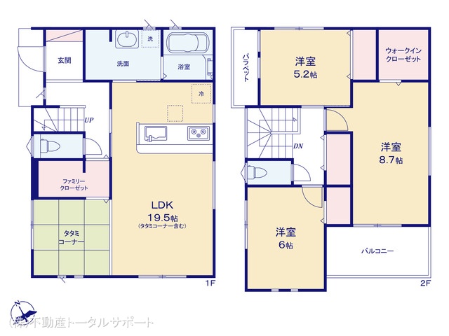 愛知県あま市木田西山の新築戸建て 3LDK間取図 ※図面と異なる場合は現況を優先