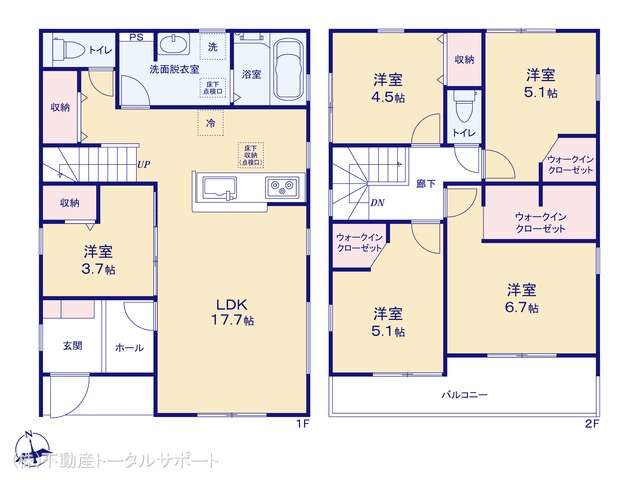 愛知県愛西市佐屋町亥新田の新築戸建て 5LDK間取図 ※図面と異なる場合は現況を優先