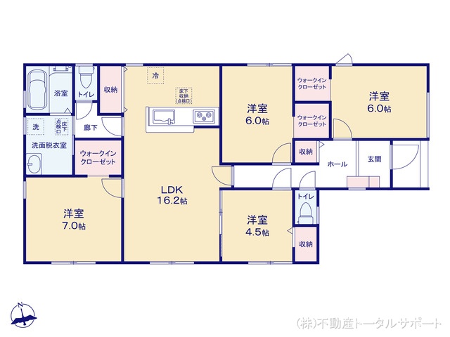 愛知県愛西市佐屋町亥新田の新築戸建て 4LDK間取図 ※図面と異なる場合は現況を優先