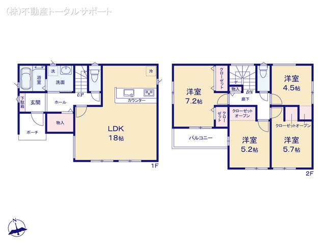 愛知県稲沢市田代１丁目の新築戸建て 4LDK間取図 ※図面と異なる場合は現況を優先