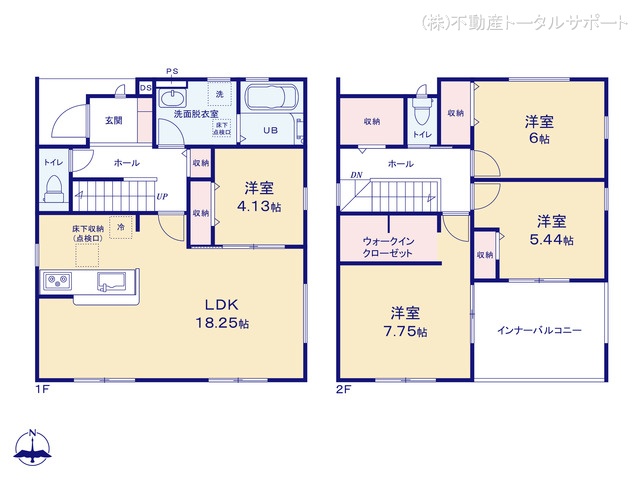 愛知県海部郡大治町大字長牧の新築戸建て 4LDK間取図 ※図面と異なる場合は現況を優先