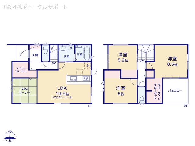 愛知県あま市下萱津平島の新築戸建て 3LDK間取図 ※図面と異なる場合は現況を優先