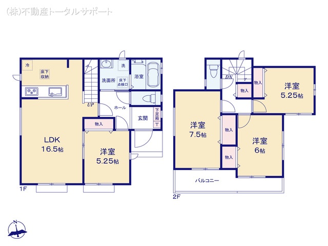 愛知県愛西市西保町西川原の新築戸建て 4LDK間取図 ※図面と異なる場合は現況を優先