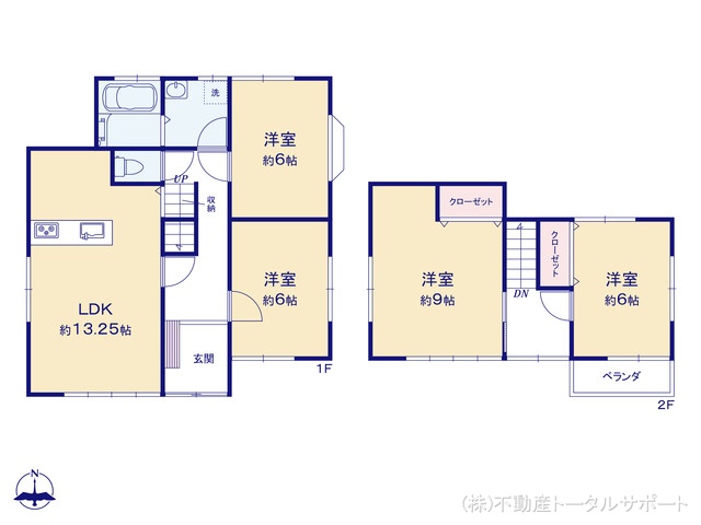 愛知県あま市森山東江端の中古戸建て 4DK間取図 ※図面と異なる場合は現況を優先