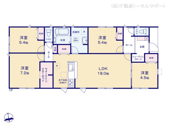 愛知県稲沢市平和町　法立北瀬古の新築戸建て 4LDK間取図 ※図面と異なる場合は現況を優先