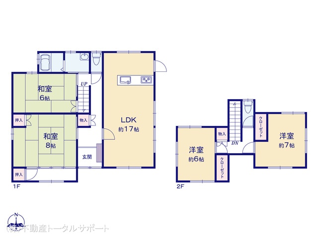 愛知県あま市古道千束の中古戸建て 4LDK間取図 ※図面と異なる場合は現況を優先