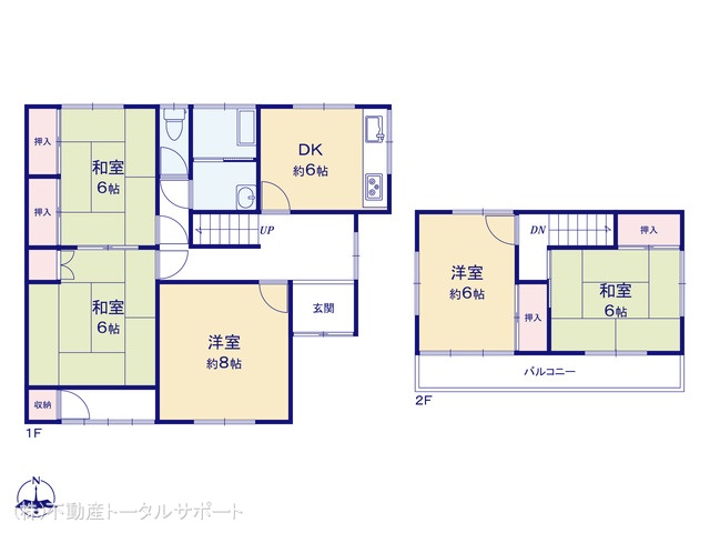 愛知県愛西市大野山町元余代の中古戸建て 5DK間取図 ※図面と異なる場合は現況を優先