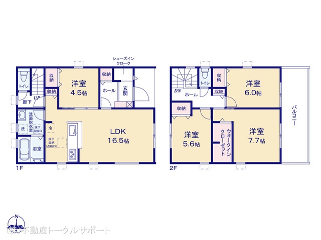 愛知県海部郡大治町大字長牧字浦畑の新築戸建て 4LDK間取図 ※図面と異なる場合は現況を優先