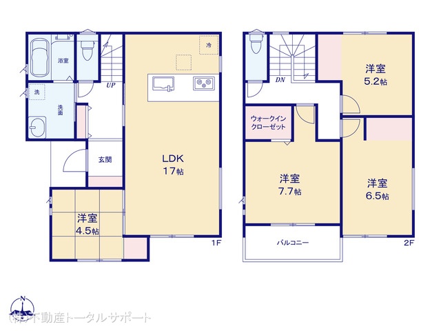 愛知県あま市新居屋久渕郷の新築戸建て 4LDK間取図 ※図面と異なる場合は現況を優先