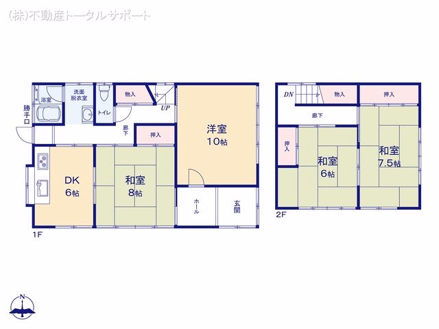 愛知県稲沢市北島町蕨野の中古戸建て 4DK間取図 ※図面と異なる場合は現況を優先