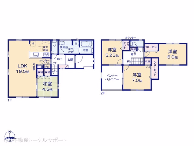 あま市木田五反田（戸建）01 間取図