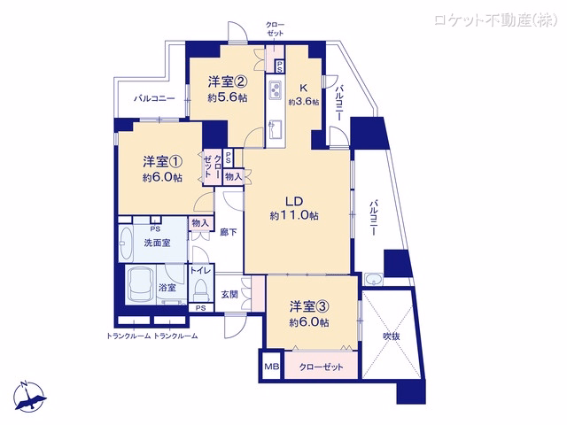 中古マンション ヒルズ船堀 間取図
