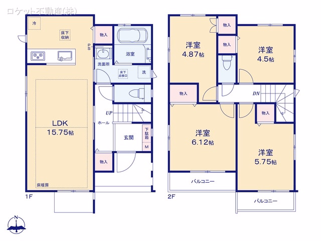 新築戸建て 江戸川区一之江7丁目8番 A号棟 間取図