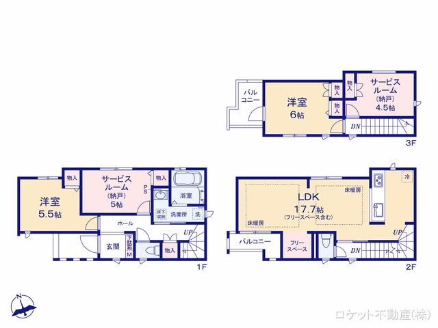 新築戸建て 江戸川区一之江7丁目8番 C号棟 間取図