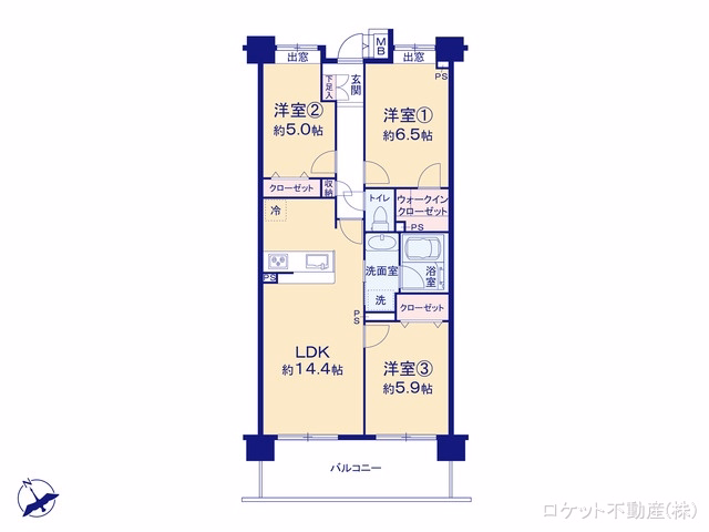 中古マンション コスモ平井南リバータウン 間取図