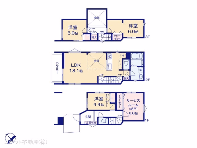 新築戸建て 江戸川区江戸川312 1号棟 間取図