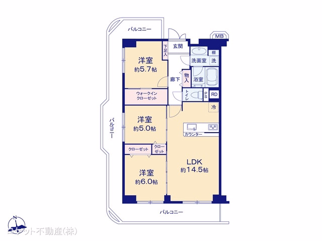 中古マンション ヴェラハイツ葛西 間取図