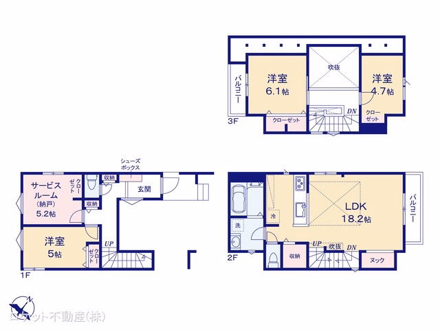 新築戸建て 江戸川区篠崎町432 No.6 間取図