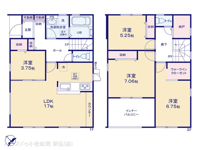 愛知県犬山市大字上野字兼若の新築戸建て 4LDK間取図 ※図面と異なる場合は現況を優先