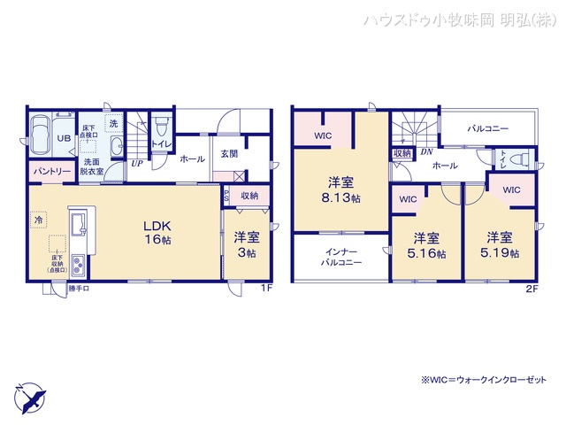 愛知県犬山市大字上野字兼若の新築戸建て 4LDK間取図 ※図面と異なる場合は現況を優先