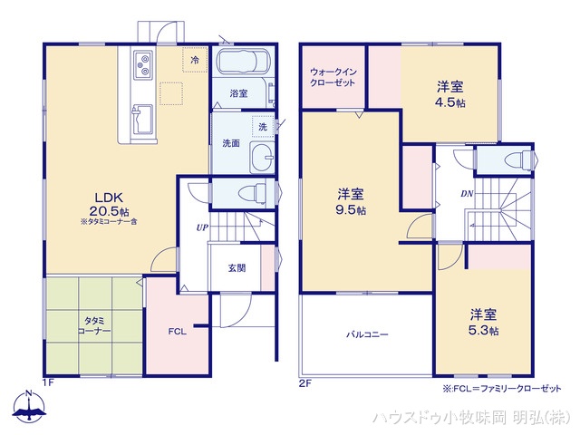 愛知県犬山市大字塔野地字南ノ切の新築戸建て 3LDK間取図 ※図面と異なる場合は現況を優先
