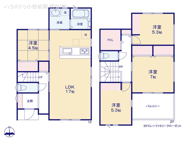 愛知県犬山市大字塔野地字南ノ切の新築戸建て 4LDK間取図 ※図面と異なる場合は現況を優先