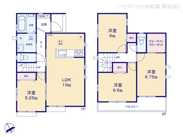 愛知県小牧市小松寺１丁目の新築戸建て 4LDK間取図 ※図面と異なる場合は現況を優先