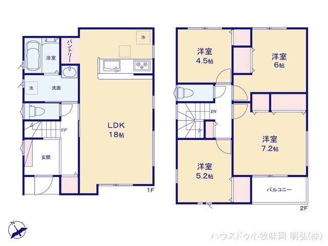 愛知県小牧市藤島1丁目の新築戸建て 4LDK間取図 ※図面と異なる場合は現況を優先