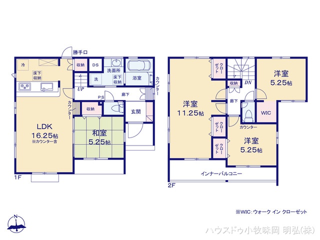 愛知県犬山市大字羽黒字小豆田の新築戸建て 4LDK間取図 ※図面と異なる場合は現況を優先