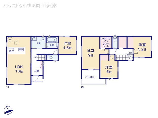 愛知県小牧市堀の内１丁目の新築戸建て 4LDK間取図 ※図面と異なる場合は現況を優先