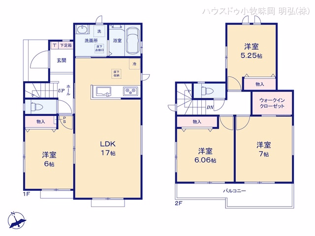 愛知県小牧市大字本庄の新築戸建て 4LDK間取図 ※図面と異なる場合は現況を優先