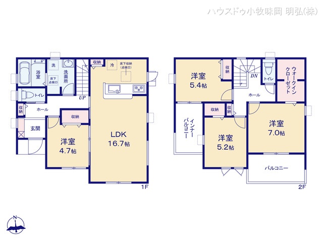 愛知県犬山市字藪畔の新築戸建て 4LDK間取図 ※図面と異なる場合は現況を優先