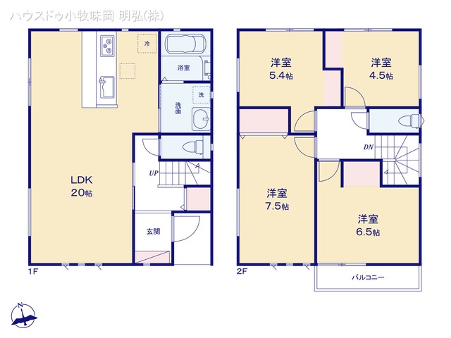 愛知県小牧市中央3丁目の新築戸建て 4LDK間取図 ※図面と異なる場合は現況を優先