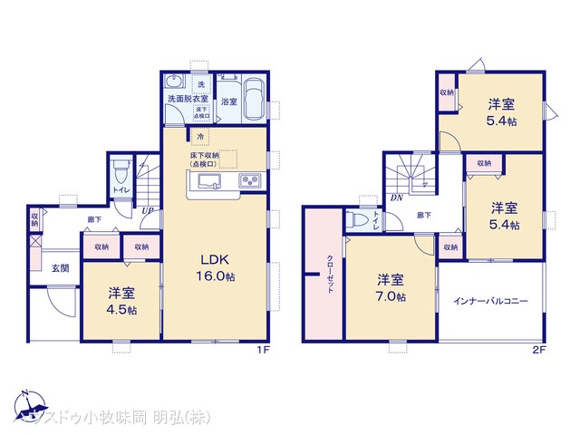 愛知県犬山市大字羽黒字前川原の新築戸建て 4LDK間取図 ※図面と異なる場合は現況を優先