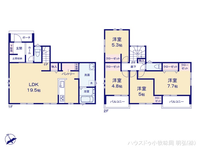 愛知県小牧市小木南３丁目の新築戸建て 4LDK間取図 ※図面と異なる場合は現況を優先